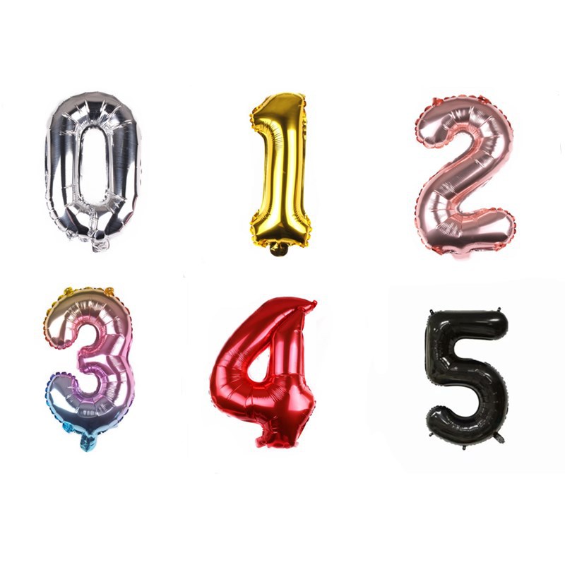 16-inch American version gold silver rose gold gradient color small number aluminum film balloon wholesale children's party balloons