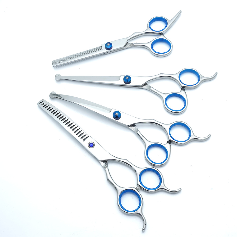 Tijeras para mascotas set de peluquería para perros herramientas de belleza tijeras de corte de pelo tijeras de flexión tijeras de corte tijeras