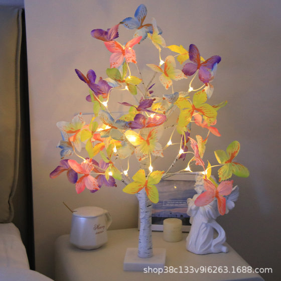 New LED color butterfly birch home decorative lights room cross-border ornaments novel