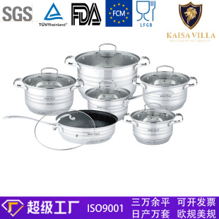 Seiko Craft Boutique Thickened Food Grade 201 Stainless Steel Pot suit Binaural Soup Pot Stew Pot 9 Layer Bottom Gift Box