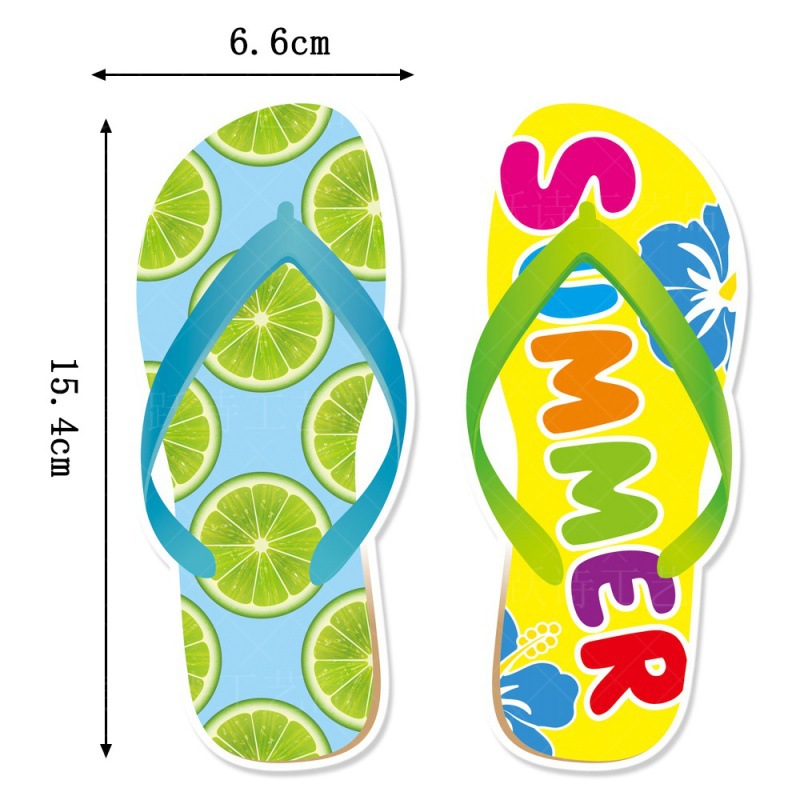 Nuevas pegatinas de pared decorativas de verano, pegatinas de ventana, artículos de decoración de fiesta de verano, zapatillas autoadhesivas, pegatinas de ventana, pegatinas de pared creativas