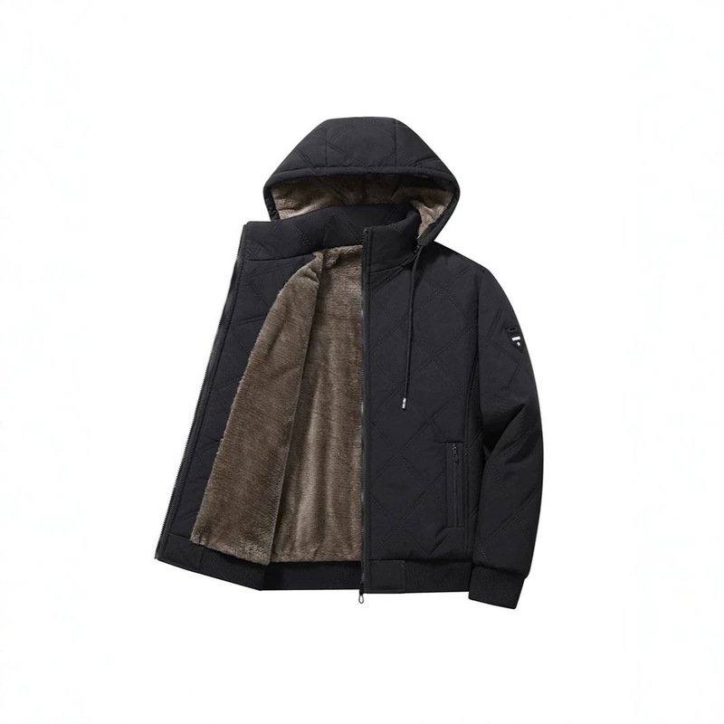 2026 Winter Men's Fleece-Lined Jacket, Autumn and Winter Fleece-Lined Baseball Collar Cotton Coat, Casual Loose Fit, Large Size for Middle-Aged Men 2026 Winter Men's Fleece-Lined Jacket, Autumn and Winter Fleece-Lined Baseball Collar Cotton Coat, Casual Loose Fit, Large Size for Middle-Aged Men