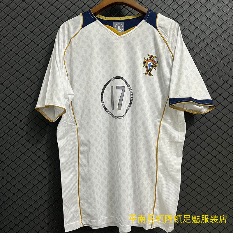 2004年ポルトガル代表 ロナウドC 17番 アウェイサッカーユニフォーム 男女兼用 夏用 プレイヤーバージョン スターレトロスタイル|undefined