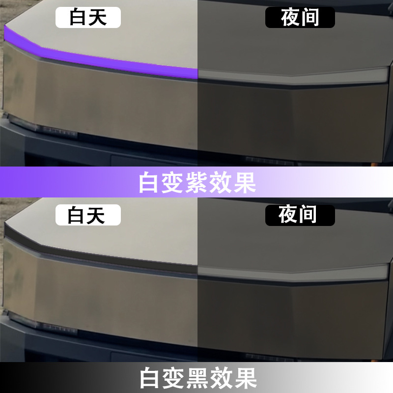 Cross-border exclusive for Tesla Cybertruck TPU light control color change white purple car headlight film