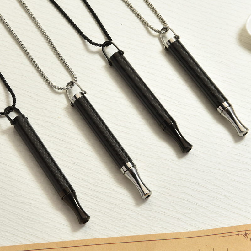 Cross-Border New Carbon Fiber Whistle Necklace with Replaceable Fruit-Flavored Meditation Breathing Pendant, Fashionable for Commuting, Unisex