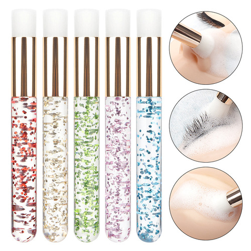 Wholesale Cleaning Nose Brush Crystal Rod Nasal Cleaning Brush Cleaning Eyelash Mousse Brush Acrylic Handle Cleaning Brush