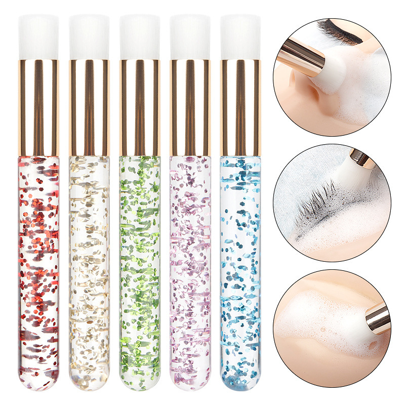 Wholesale Cleaning Nose Brush Crystal Rod Nose Wash Brush Cleaning Eyelash Mousse Brush Acrylic Handle Cleaning Brush