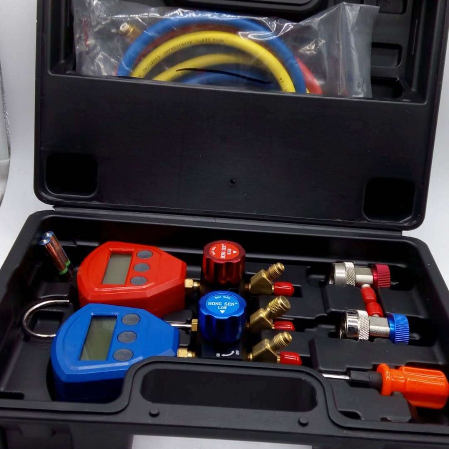 鸿森雪种表 加氟双表HS-5200A 压力表 鸿森冷媒加氟表