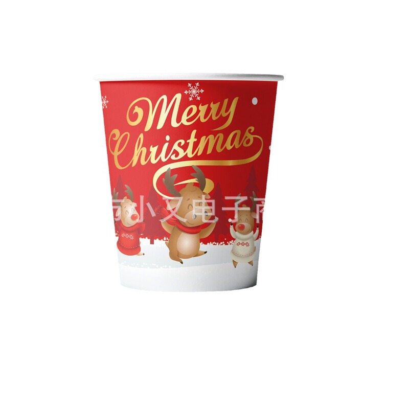赤いクリスマスをテーマにしたパーティー サンタクロース トナカイ 食器 紙皿 紙コップ テーブルクロス フラッグ ペーパータオル用品|undefined