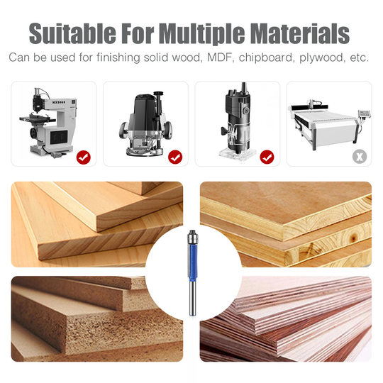 Head Double Bearing Trimming Cutter Tungsten Steel Profiling Woodworking Milling Cutter Grooving Flat Cutter Alloy Blade Head suit