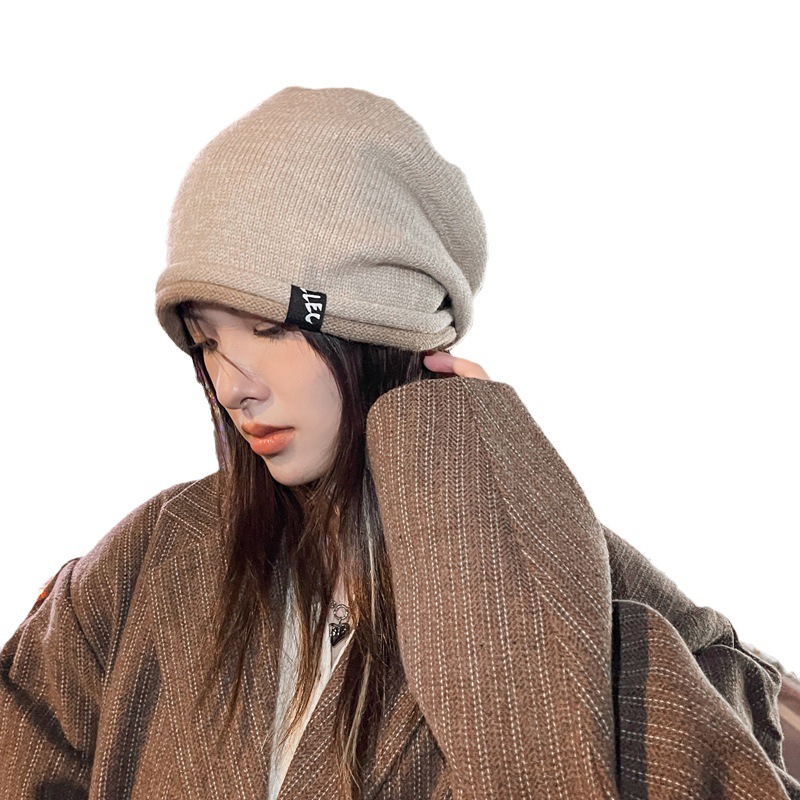 Koreansk höst och ny modeetikett för barn Stickad ylle vintervärme nät Röd Pile Pullover Hatt_voghion.com