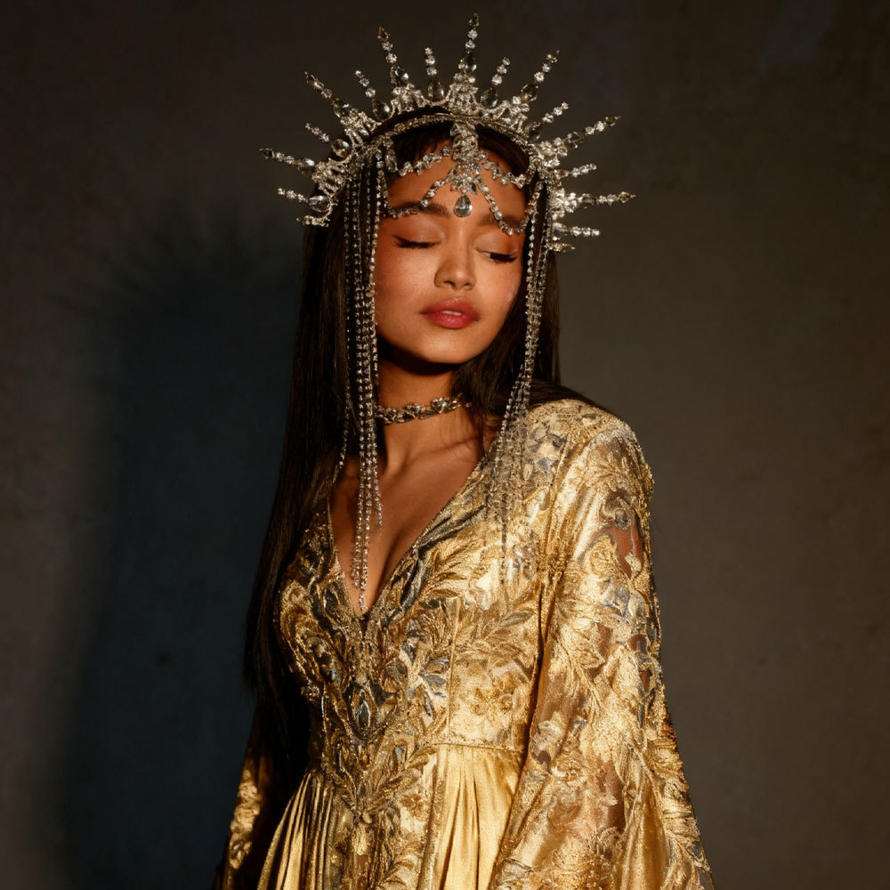 Cross-Border New Exotic Style Tassel Headband, Exaggerated Ethnic Style Rhinestone Hair Chain, Versatile Party Accessory for Women
