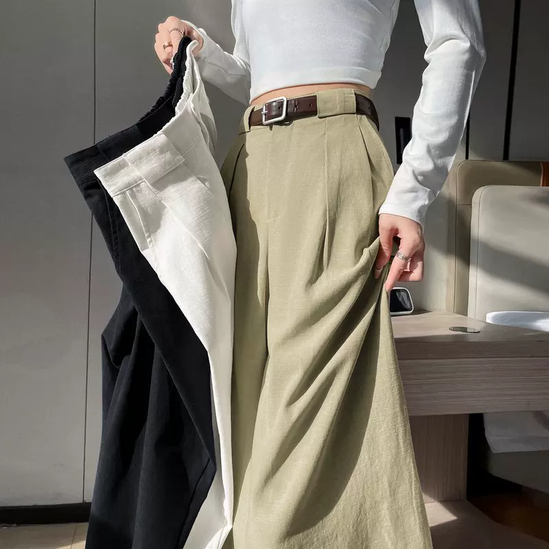 Брюки из бамбука весенние, высокая талия, свободный крой для подростков, размеры S–2XL