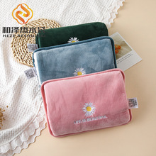 國標現貨毛絨雙插手充電防爆智能控溫水電分離電敷肚子熱水袋批發