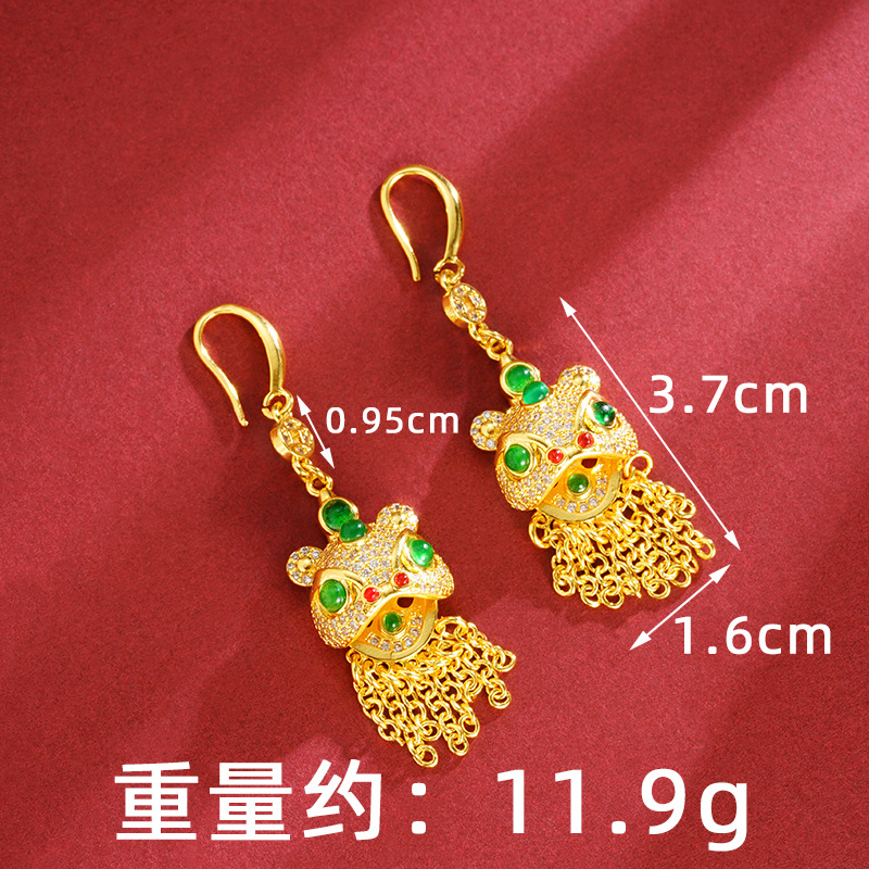 E2375 ruishou Pixiu pendientes (un par)