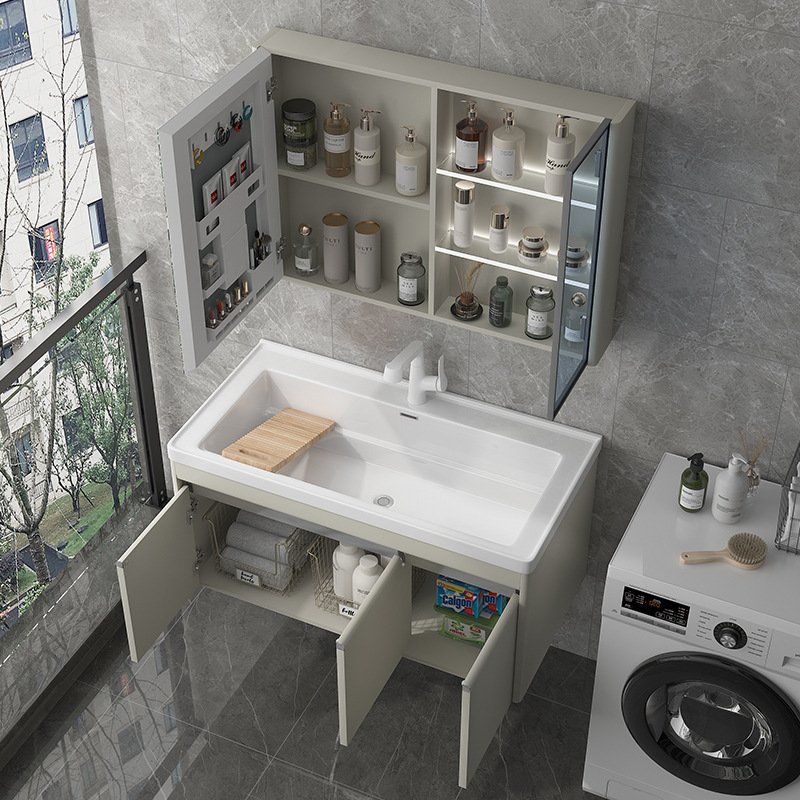 lavabo cerámica integral lavabo con tablero de fricción lavabo doméstico lavabo de acero inoxidable gabinete de lavabo