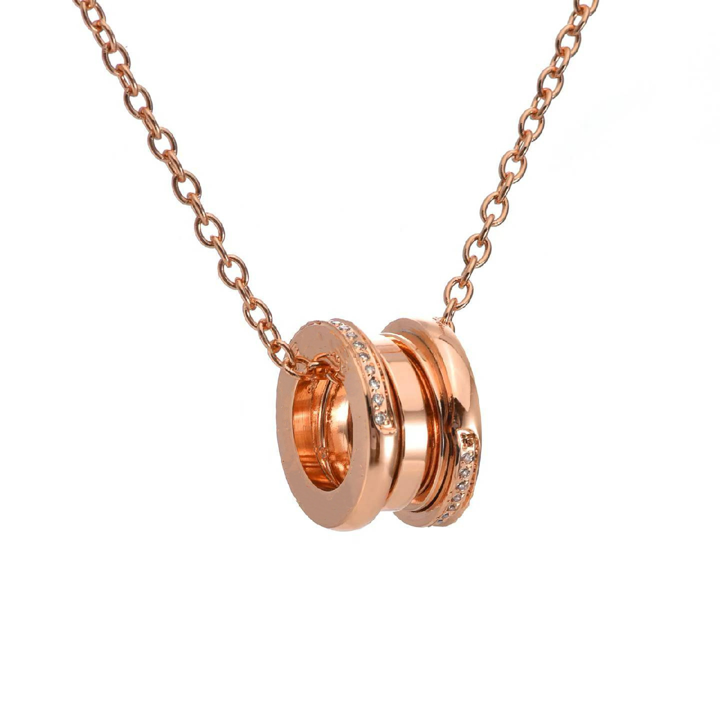 Half diamond spring rose gold