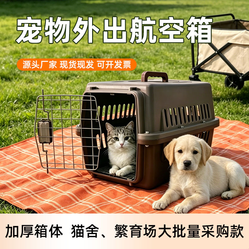 Caja de Transporte Aéreo para Mascotas de Plástico, Transpirable, para Perros y Gatos