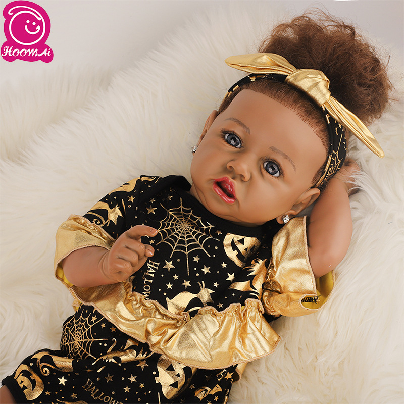 En stock juguete de vinilo de pelo rápido Saskia50cm reborn muñeca simulación bebé rebornDoll vinilo de silicona