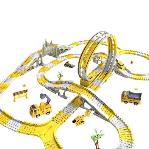 Cross-border rail car toy track slide children's educational toys engineering rail car birthday gift stall wholesale