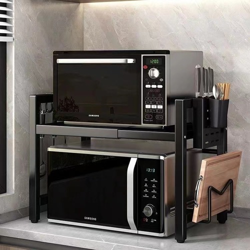 Wholesale household microwave shelf condiment shelf tabletop oven stand rice cooker extendable kitchen storage rack