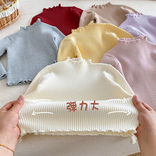 女童纯色加厚毛衣2025新款冬季宝宝洋气简约针织套头衫儿童内搭潮