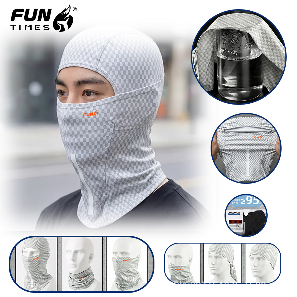 Summer Ice Silk Sun Protection Mask, Cycling Hood, Men's Fishing and Motorcycle Sports Scarf, Windproof Hat