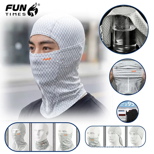Summer Ice Silk Sun Protection Mask, Cycling Hood, Men's Fishing and Motorcycle Sports Scarf, Windproof Hat