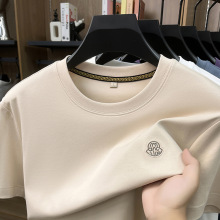 品牌主推款液氨棉双面丝光棉t恤青年男士衣服圆领时尚潮流薄款T恤