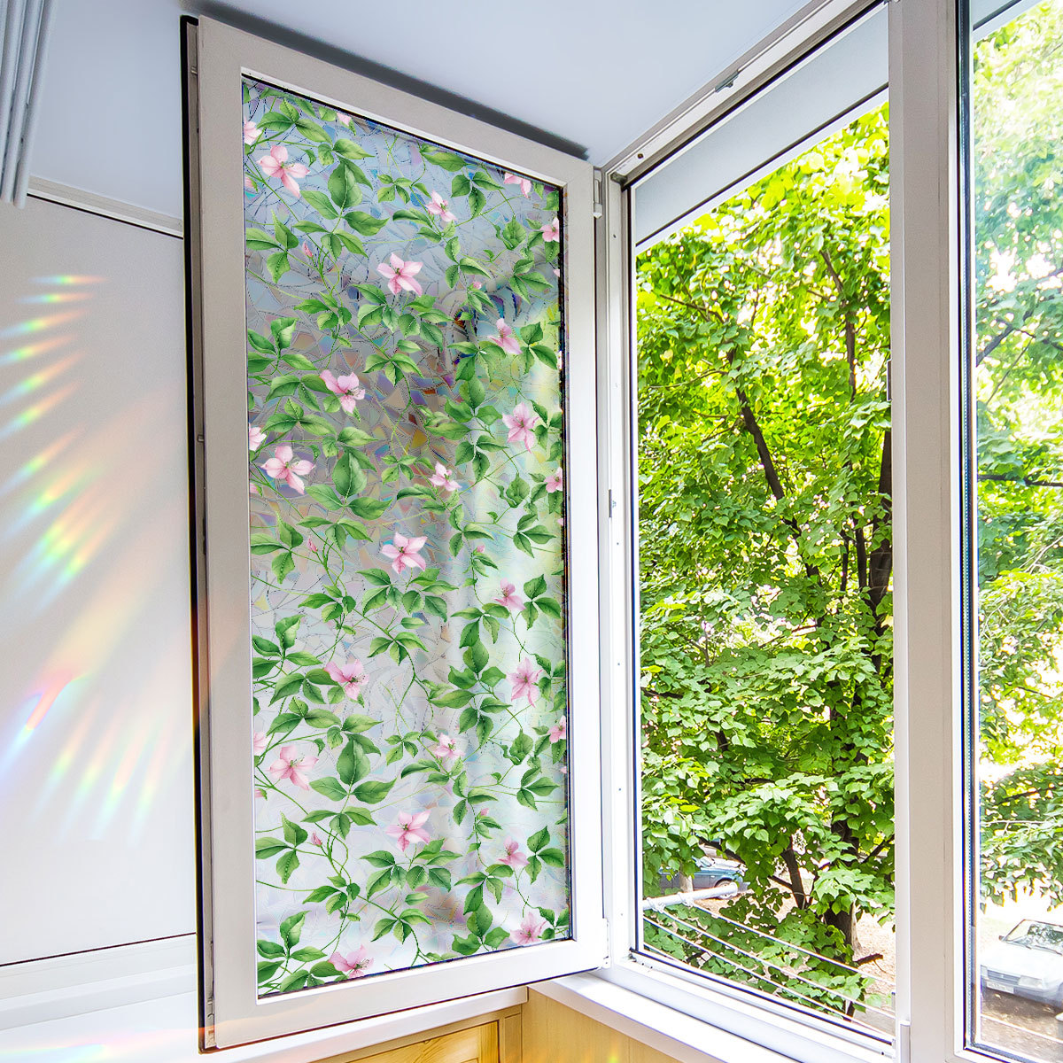 230g Weight Window stickers Home Textiles & Decor Type PVC Material Leaf, Flower Pattern Casual, Pastoral Style Casual Pastoral Leaf Flower PVC Window Stickers Window Accessories 4