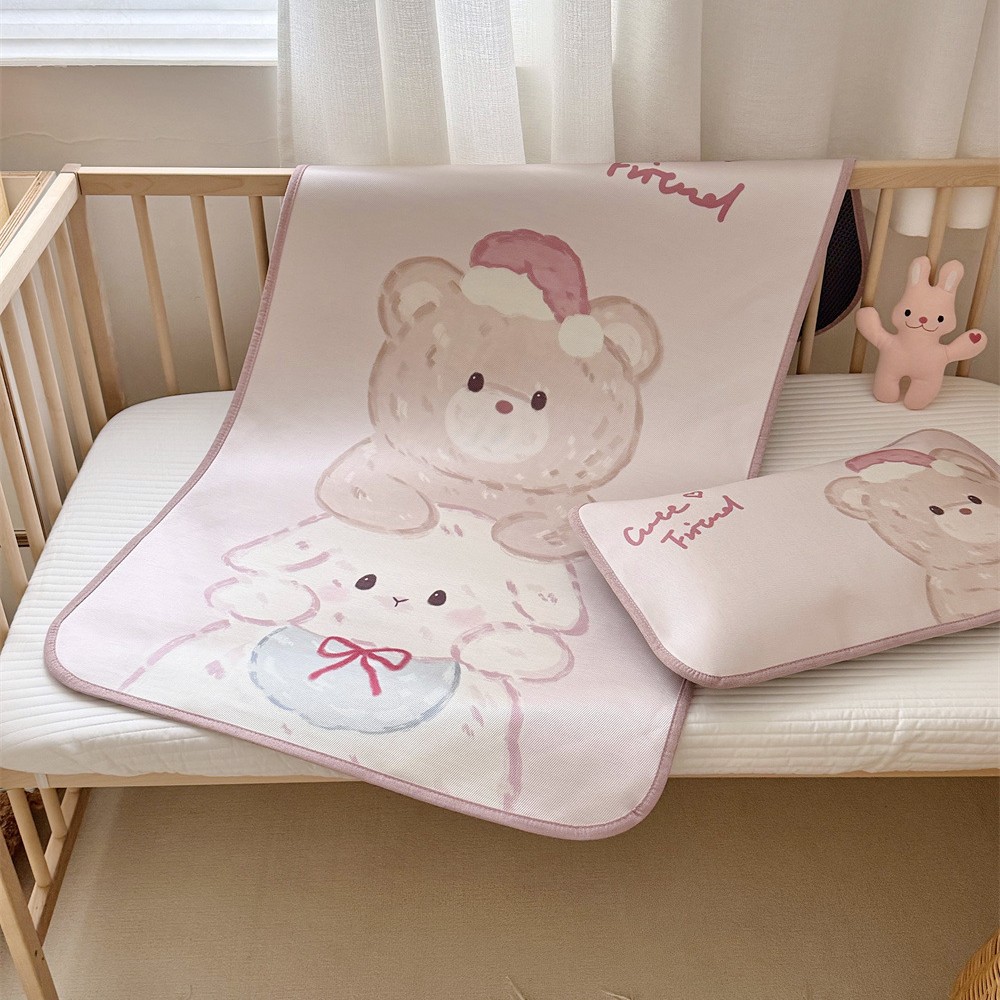 Digital Class a Infant Ice Silk Cooling Mat for Summer, 900D Natural Fiber Breathable Baby Kindergarten Nap Mat