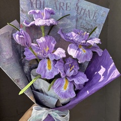 レトロなチューリップの花束材料パック DIY 手作り花束 親友への誕生日プレゼント レジャー