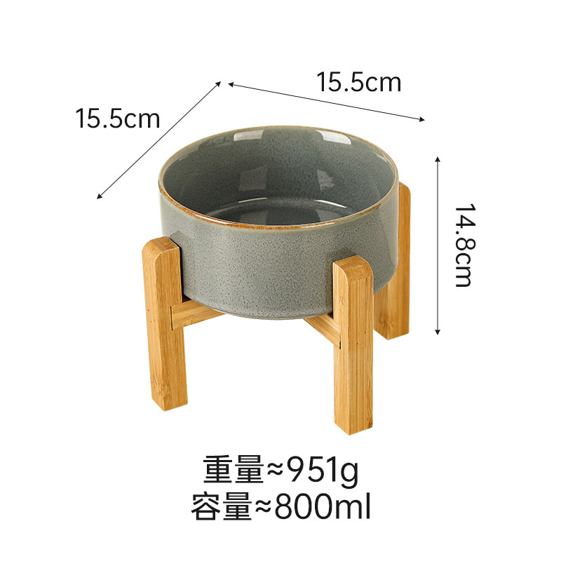 日式窑变陶瓷宠物猫碗盆狗碗饮水碗双碗保护颈椎慢食碗防噎防打翻|undefined