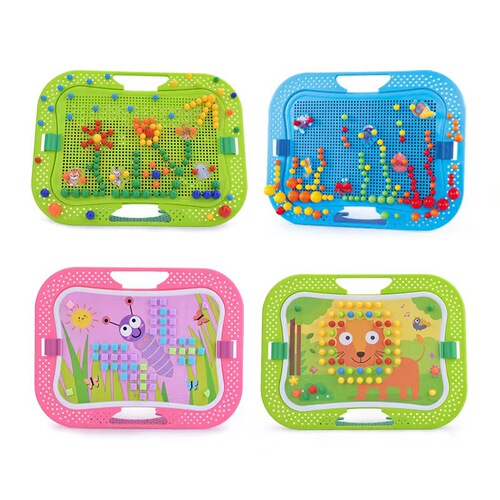 Children's Mushroom Nail Large 3D Puzzle Large Particle Building Blocks Kindergarten Baby Educational Intelligence Toy