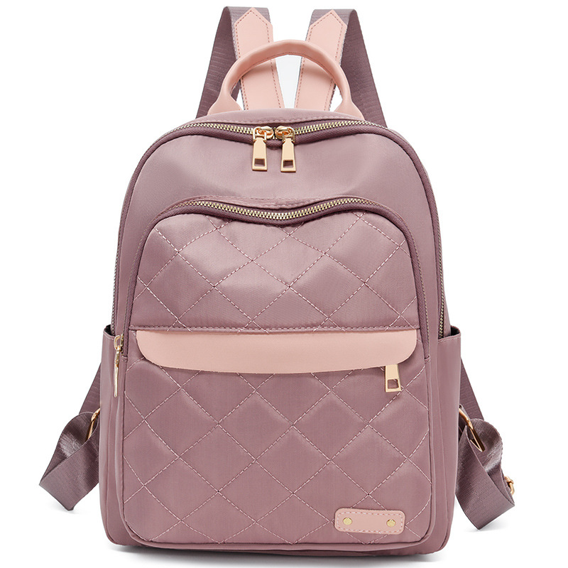 2024 nuevo estilo rombo tela Oxford mochila de viaje mochila doble para mujer de moda mochila de nailon mochila de ocio de gran capacidad