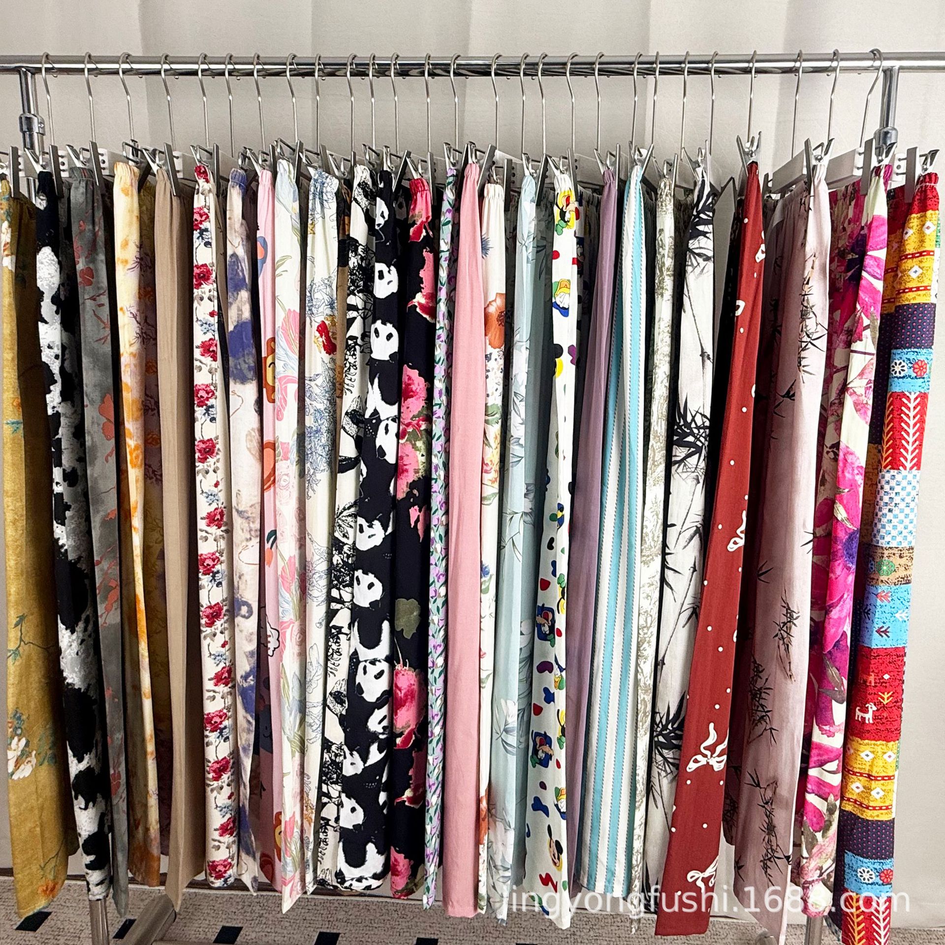 25 nuevo estilo de seda de algodón de verano para mujer, pantalones anchos de algodón de talla grande para uso exterior, pantalones de maternidad, pijamas de verano para mujer, holgados