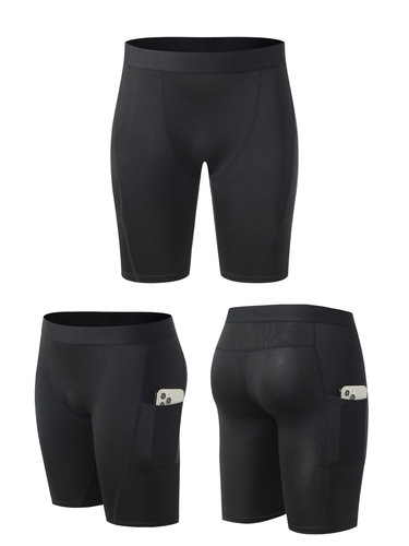 Fitness shorts, tight running five-pocket training high-stretch compression quick-dry men's leggings basketball