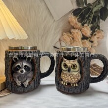 ��ƷHandmade-Raccoon Tree Hollow Mug�ֹ����èͷӥ�������˱�