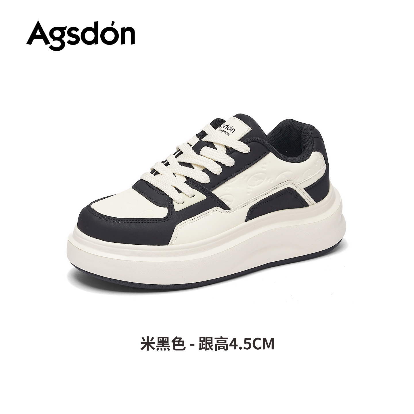 Augu Shi Deng zapatos de suela gruesa mujer 2025 nuevo invierno negro y blanco panda zapatos deportivos casuales zapatos blancos
