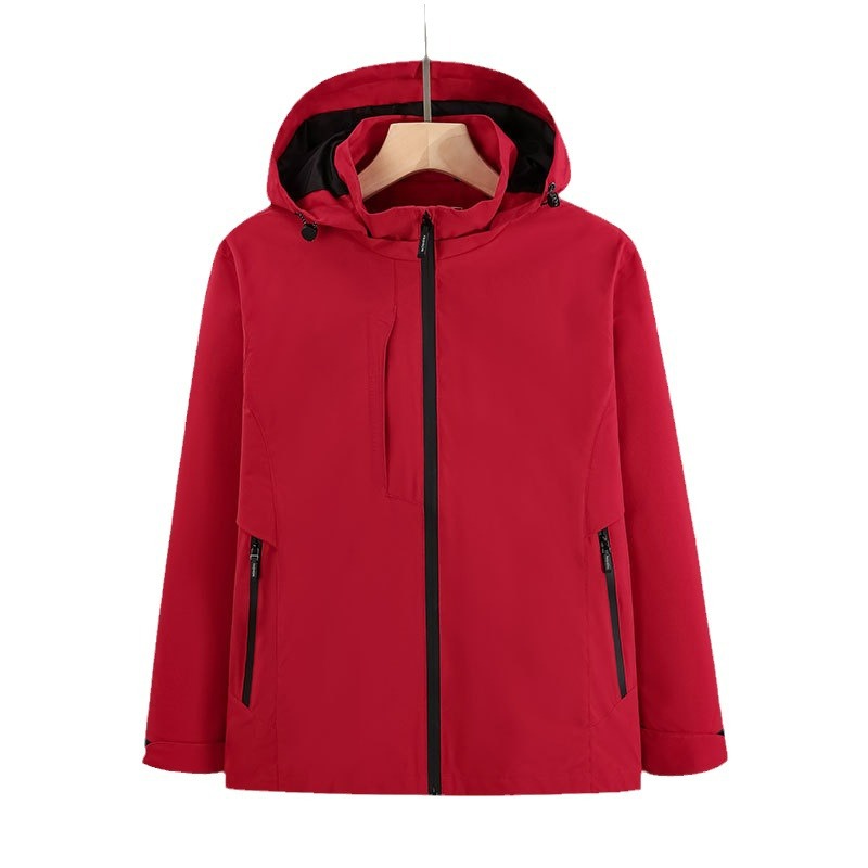 Chaqueta de alpinismo al aire libre para hombres y mujeres impermeable a prueba de viento Ropa de grupo de primavera y otoño Logotipo impreso Chaqueta de cáscara suave personalizada para todo el partido