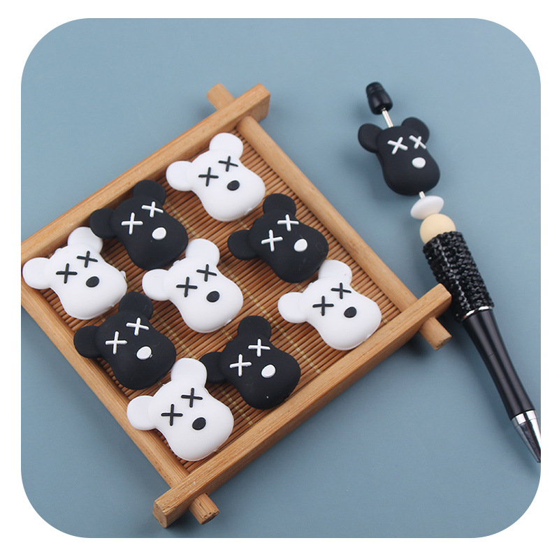 Productos creativos para bebés DIY dibujos animados animales violentos oso de silicona cadena de tetas de dientes molidores accesorios de pulsera de goma