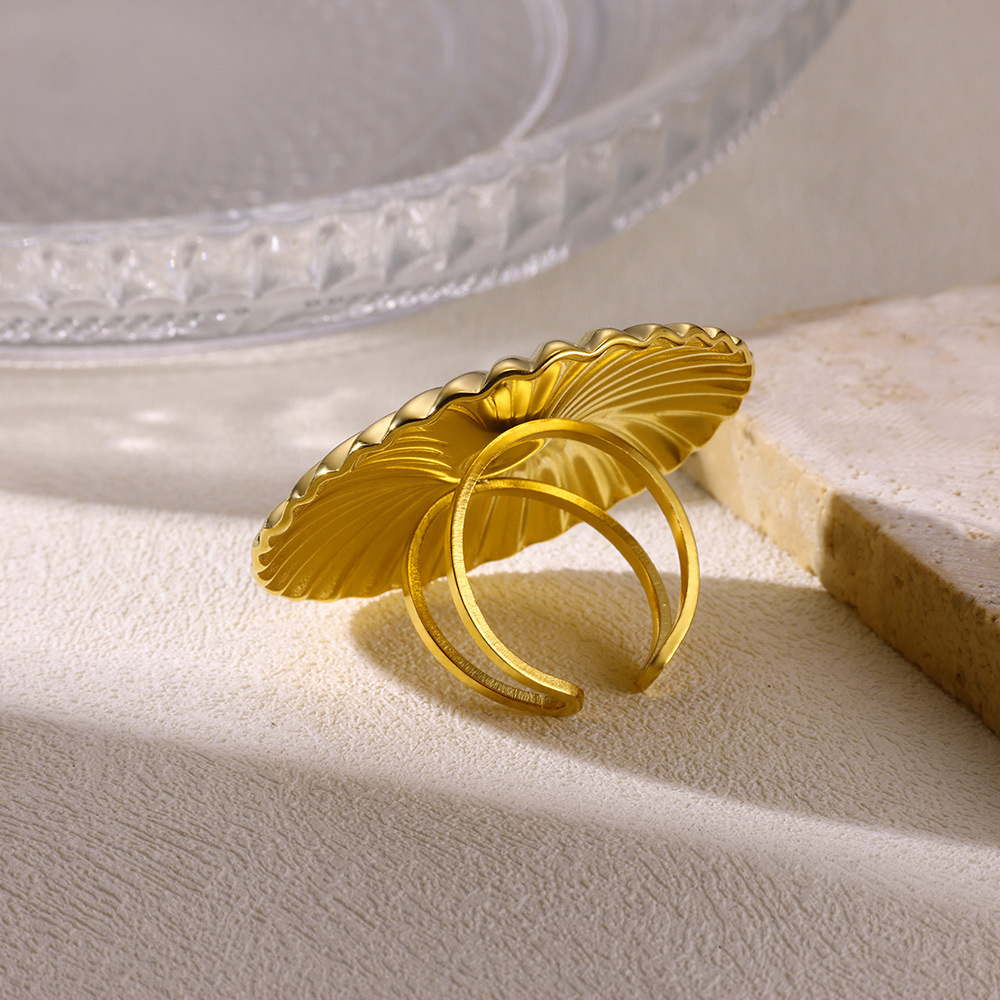 3g Weight 0.03µm-0.05µm Gold Plating Thickness PVD Coated Gold Plating Process Real Gold Plated Plating Material Open Rings Classification 1 Piece Quantity Holiday, Daily Occasion 304 Stainless Steel Material Flower Pattern All Seasons Season Women's Gender Vacation, Simple Style Style Waterproof Non Tarnish, Plating Craft PVD Coated Real Gold Plated Flower 304 Stainless Steel Vacation Simple Style Waterproof Non Tarnish Open Rings 17