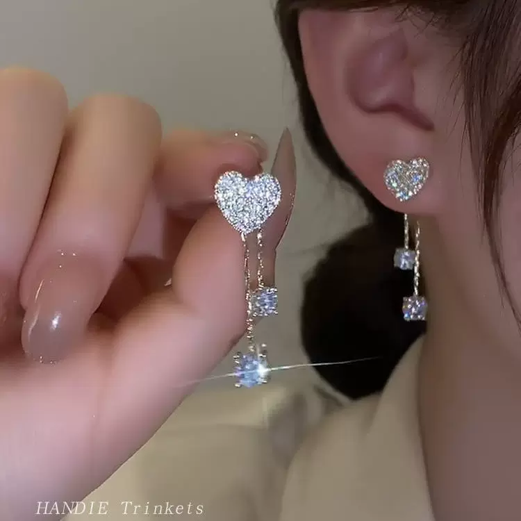 Серебряная игла, длинные серьги с кисточками, образец серебро 925, коллекция 2022, стиль легкая роскошь, высококачественный стиль