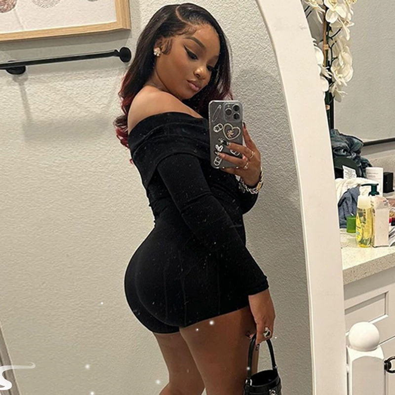 Комбинезон для похудения на одно плечо с длинными рукавами Комбинезон на одно плечо с длинными рукавами