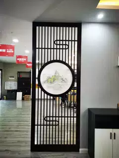 实木屏风隔断客厅现代简约隔断玄关新中式实木屏风移动座屏鞋柜