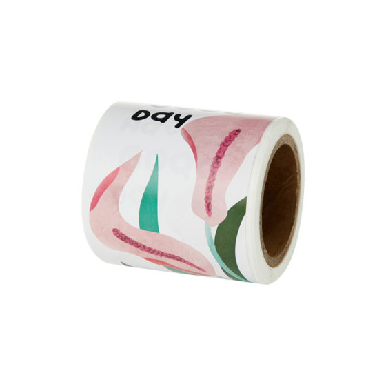 Square Happy Day Blessing Seal Sticker Flower Sticker Children's Women's Cute Gift Box Packaging Seal Label