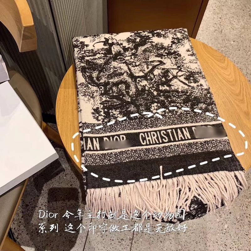 赵丽颖同款D家动物围巾仿羊山水画跨境节日礼物围巾女士披肩礼盒|undefined