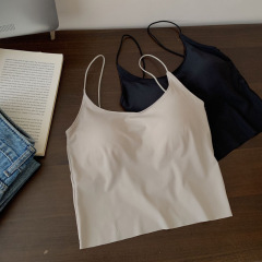 夏季美背吊帶冰絲裹胸內衣女無鋼圈性感運動打底抹胸背心式外穿薄