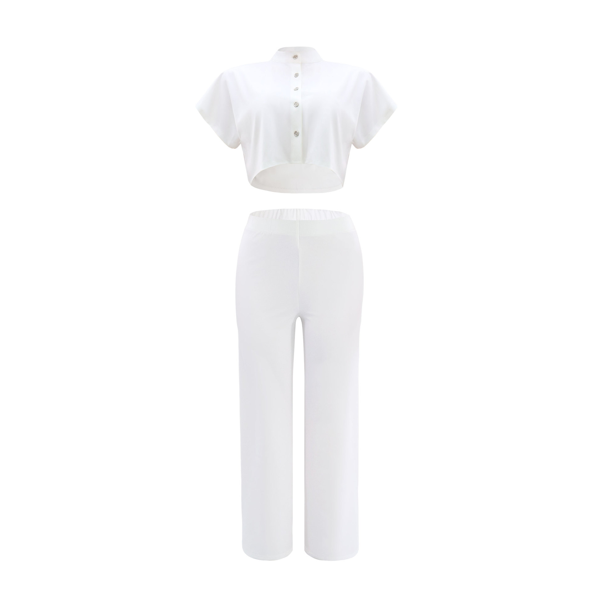 Daily Women's Elegant Solid Color Polyester Button Pants Sets Pants Sets display picture 10