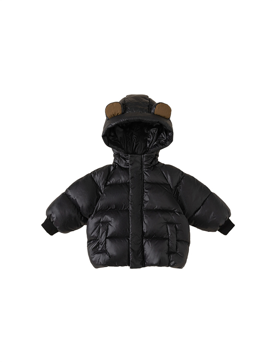 Ropa infantil Youbao, chaqueta de invierno con capucha de panda para niños pequeños, chaqueta de plumón de pato blanco, chaqueta de plumón para niños, triple protección negra y dorada, ropa para niños